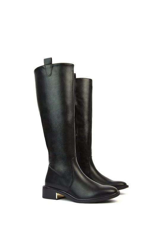 XY London 'Prince' Winter Flat Knee High Boots With Inside Zip 2