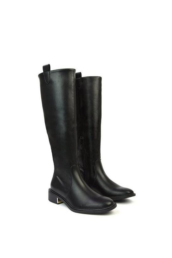 XY London 'Prince' Winter Flat Knee High Boots With Inside Zip 3