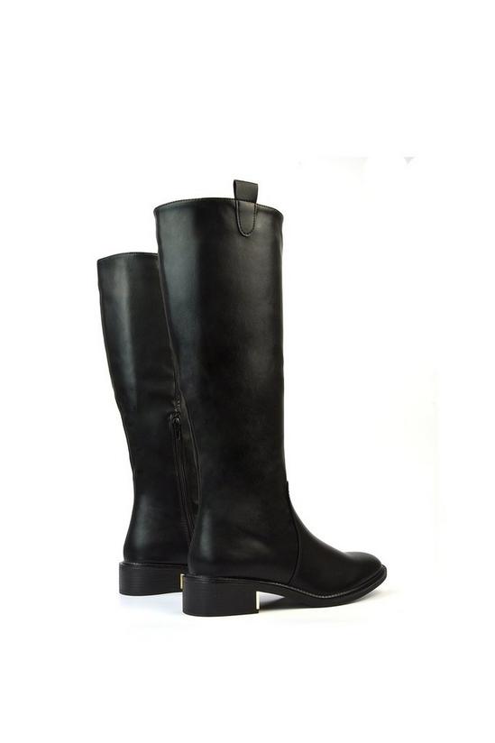 XY London 'Prince' Winter Flat Knee High Boots With Inside Zip 5