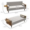HOMCOM 3-Seater Sofa Bed Click-Clack Button-Tufted Settee Recliner Couch thumbnail 3