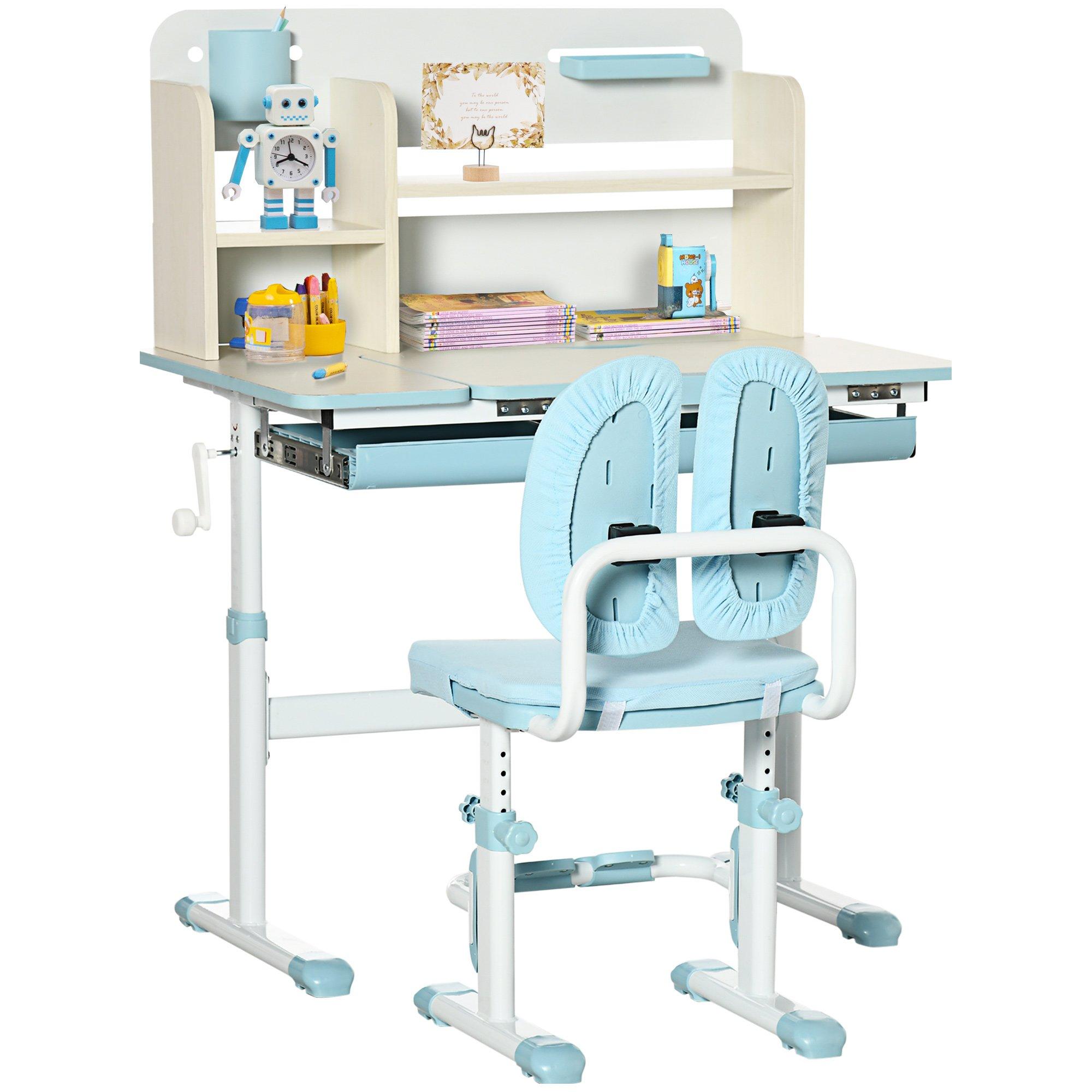 Height Adjustable Kids Desk and Chair Set, for Ages 3-12 Years