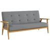 HOMCOM Modern Sofa Linen Fabric Upholstery Tufted Couch with Rubberwood Legs thumbnail 1
