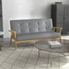 HOMCOM Modern Sofa Linen Fabric Upholstery Tufted Couch with Rubberwood Legs thumbnail 3