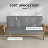 HOMCOM Modern Sofa Linen Fabric Upholstery Tufted Couch with Rubberwood Legs thumbnail 5