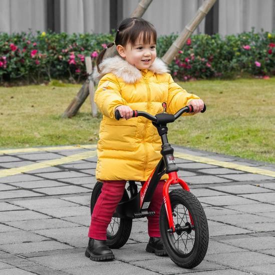 HOMCOM 12 Inch Kids Balance Bike, No Pedal Bicycle Adjustable, Rubber Tyre 2