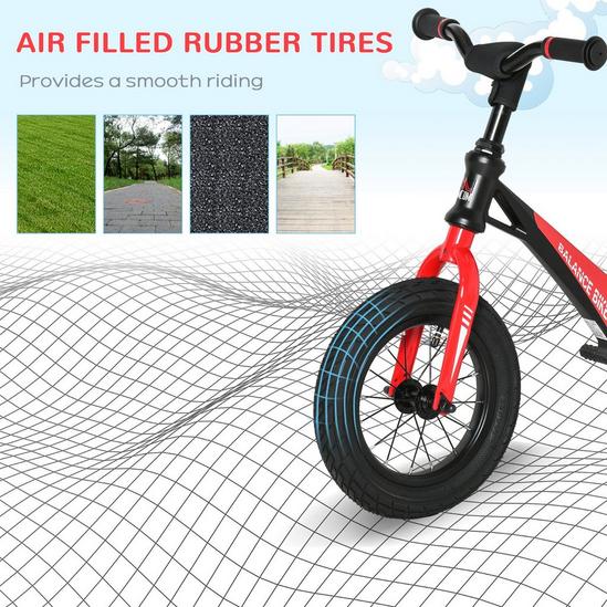 HOMCOM 12 Inch Kids Balance Bike, No Pedal Bicycle Adjustable, Rubber Tyre 5