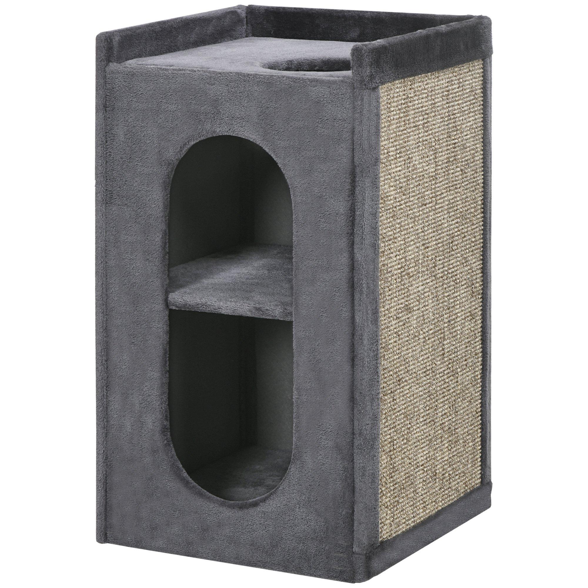 81cm Cat Scratching Barrel with Two Cat Houses for Indoor Cats