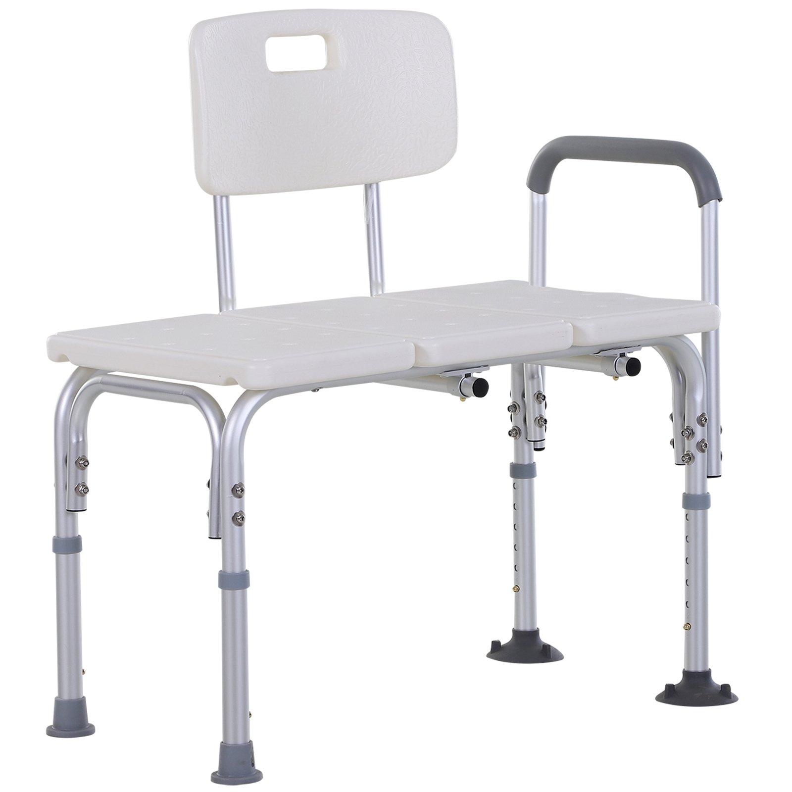 Non Slip Bath Transfer Bench for Elderly with Adjustable Height