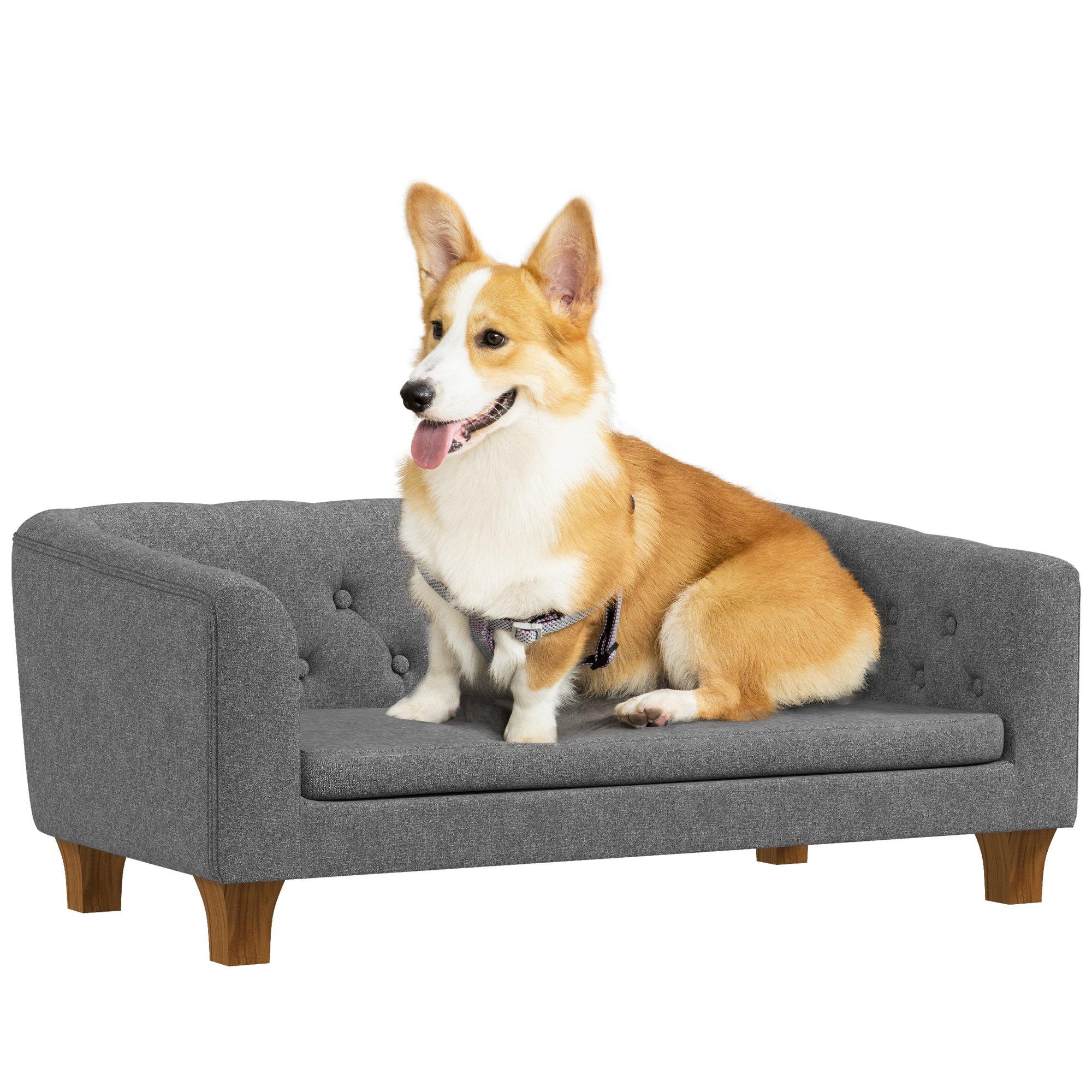 Dog Sofa Bed Elevated Dog Couch with Soft Cushion for Small Medium Dog