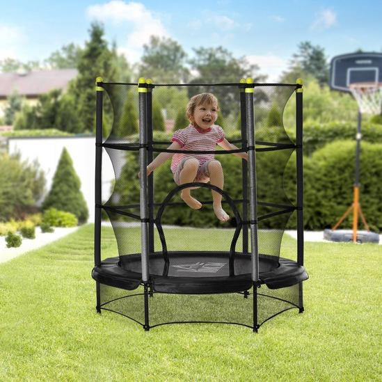 HOMCOM 5'2" Kids Trampoline with Safety Enclosure, for Ages 3-10 Years 2