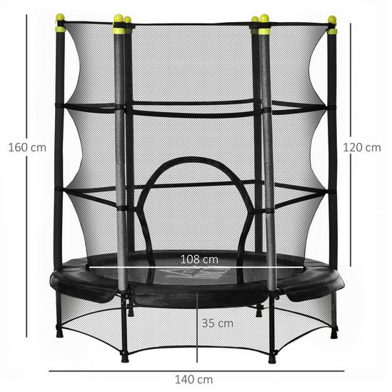 HOMCOM 5'2" Kids Trampoline with Safety Enclosure, for Ages 3-10 Years 3