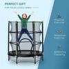 HOMCOM 5'2" Kids Trampoline with Safety Enclosure, for Ages 3-10 Years thumbnail 4