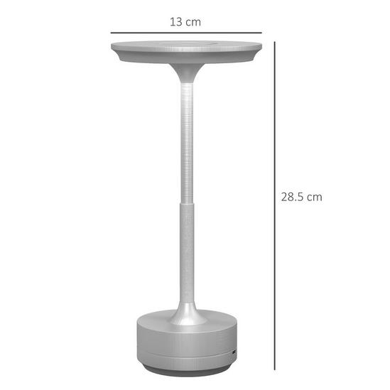 HOMCOM Rechargeable LED Table Lamp with 4000mAh Battery Touch Control 3