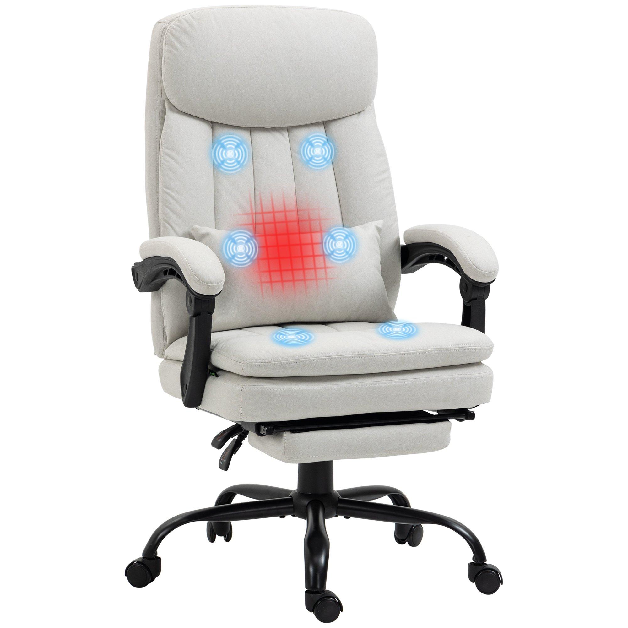 Microfibre Office Chair with Vibration Massage and Heat Lumbar Pillow