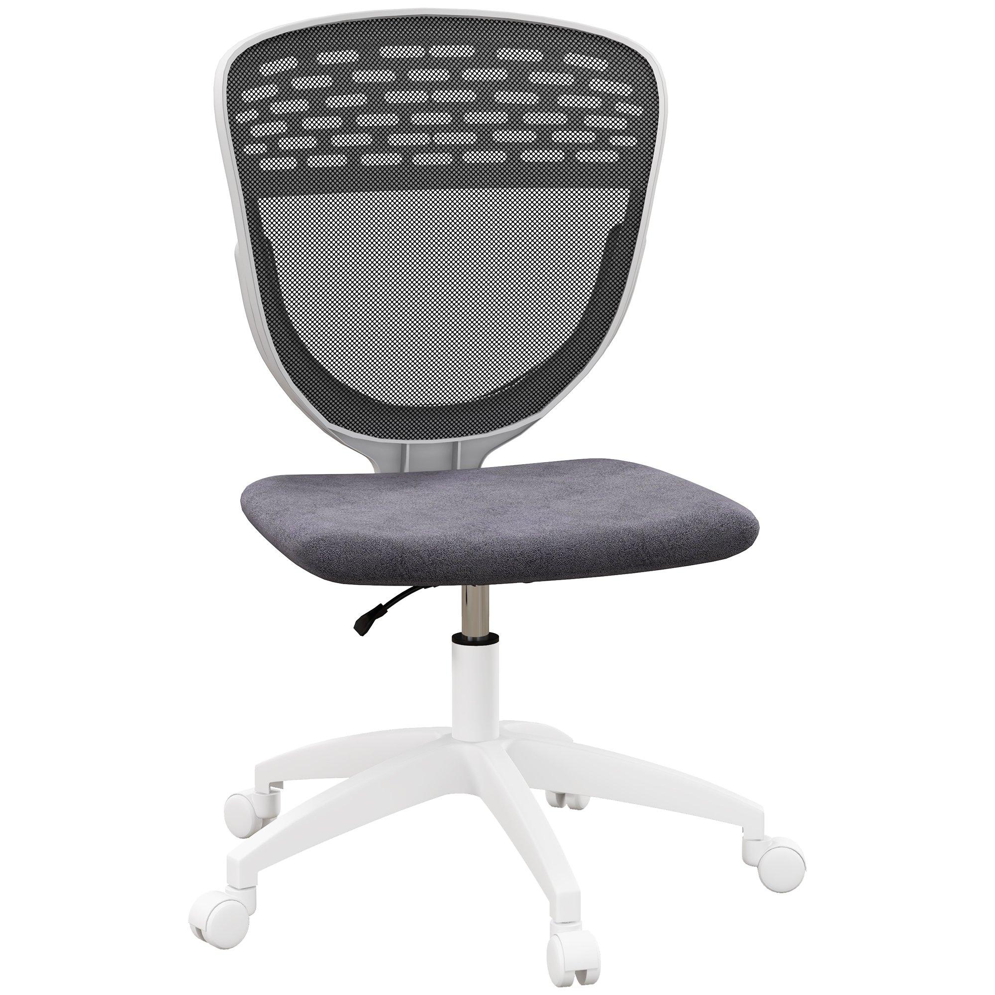 Armless Desk Chair Height Adjustable Office Chair with Swivel Wheels