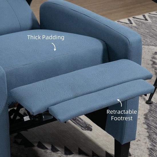 HOMCOM Button Tufted Recliner Chair Microfibre Cloth Reclining Armchair 6