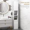 Kleankin Bathroom Floor Cabinet High Gloss Storage Cupboard with Doors thumbnail 5
