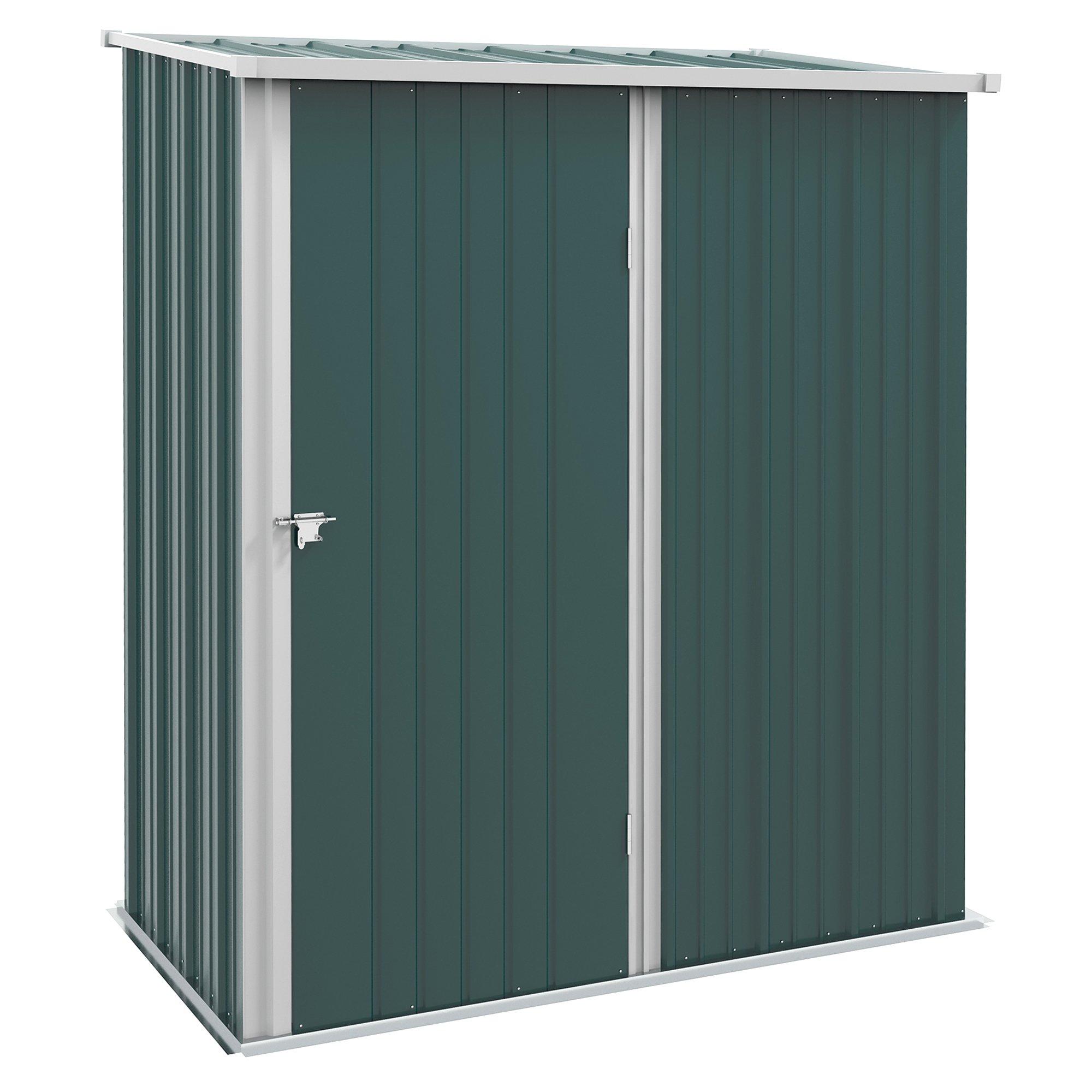Outdoor Storage Shed Steel Garden Shed w/ Lockable Door for Backyard