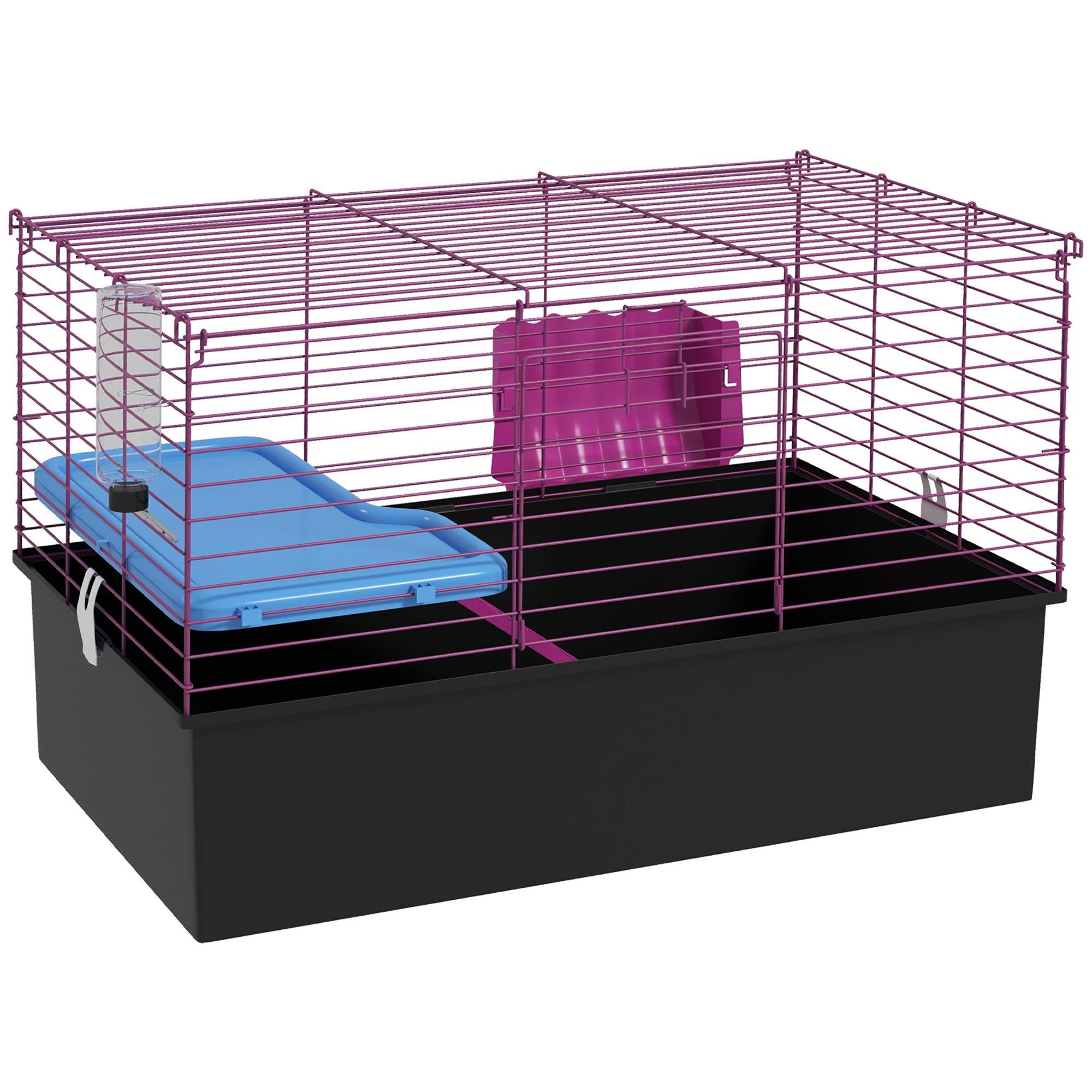 Small Animal Cage, Rabbit Hutch, Guinea Pig Pet Playhouse with Platform, Ramp