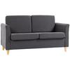 HOMCOM Double Seat Sofa Loveseat Couch 2 Seater Linen Armchair with Wood Legs thumbnail 1