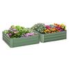 OUTSUNNY Set of 2 Raised Garden Bed Galvanised Steel Planter Boxes Easy Setup thumbnail 1