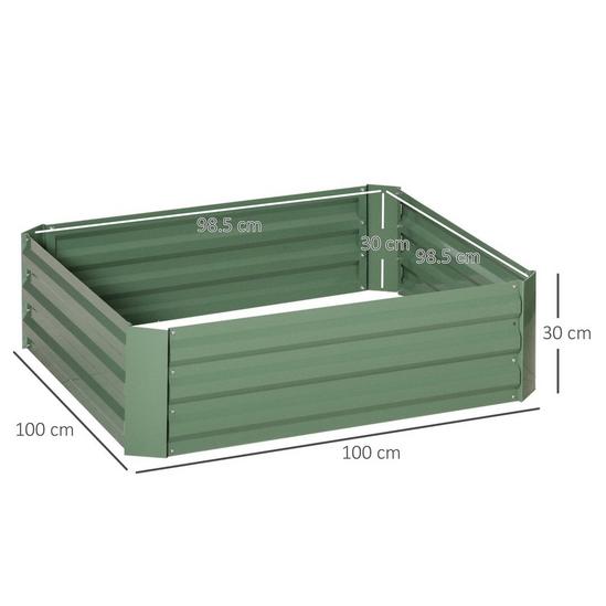 OUTSUNNY Set of 2 Raised Garden Bed Galvanised Steel Planter Boxes Easy Setup 3
