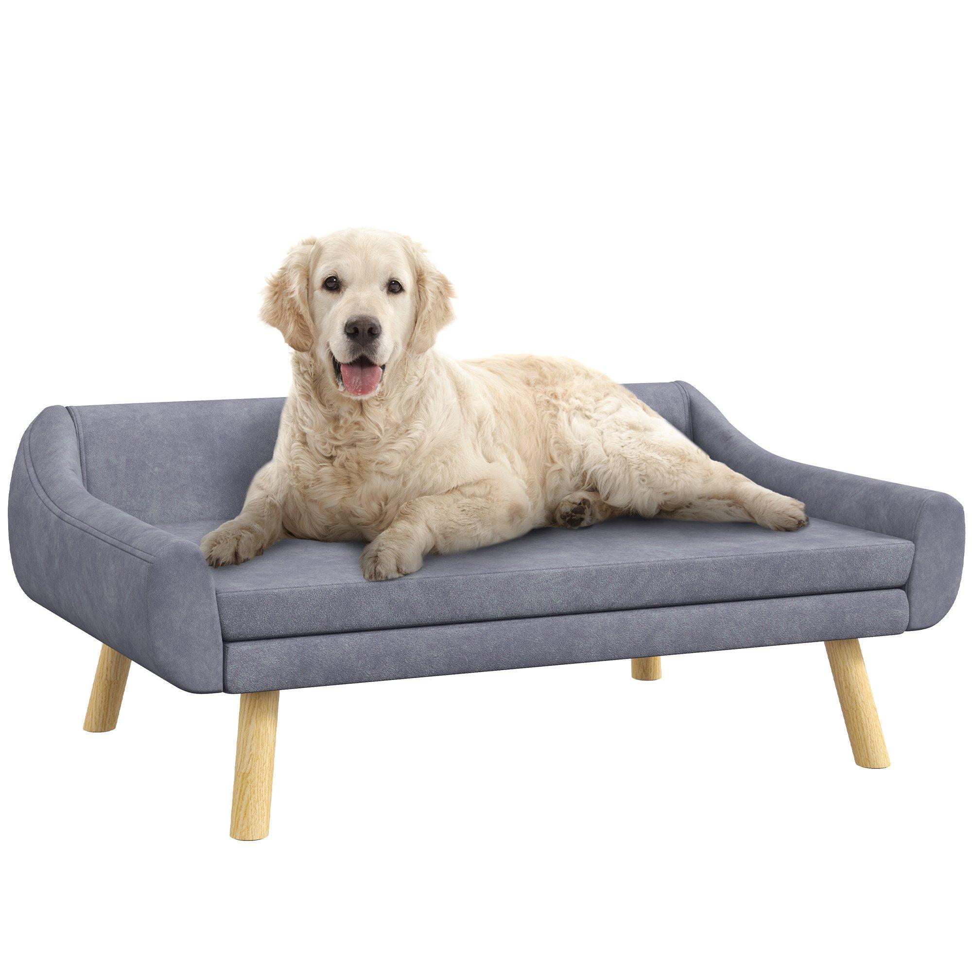 Raised Dog Sofa Bed for Medium and Small Dogs, with Washable Cushion