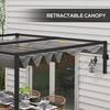 OUTSUNNY Wall Mounted Pergola with Retractable Sun Shade Canopy thumbnail 5