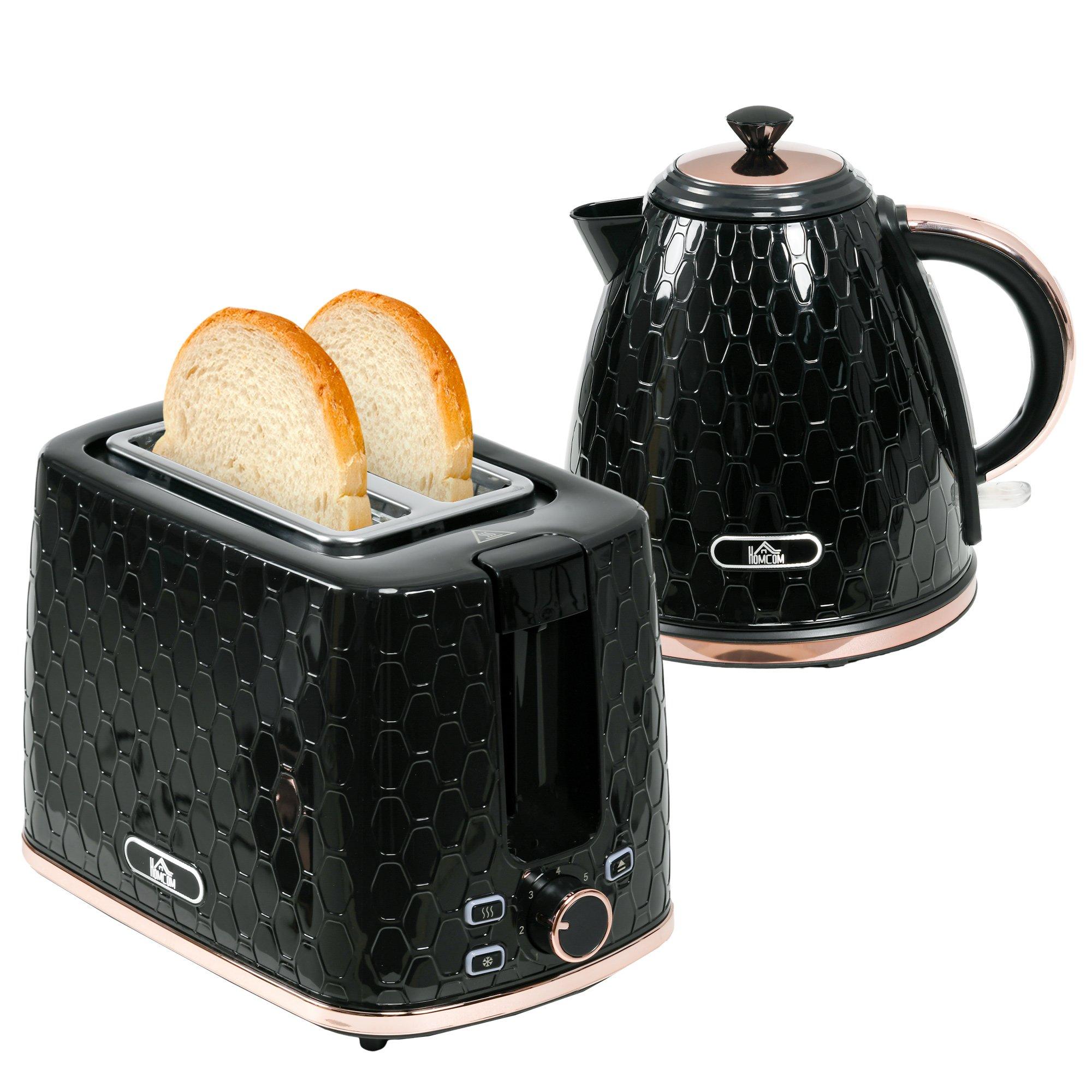 3000W Fast Boil Kettle and 930W 2 Slice Toaster Set with Auto Shut Off