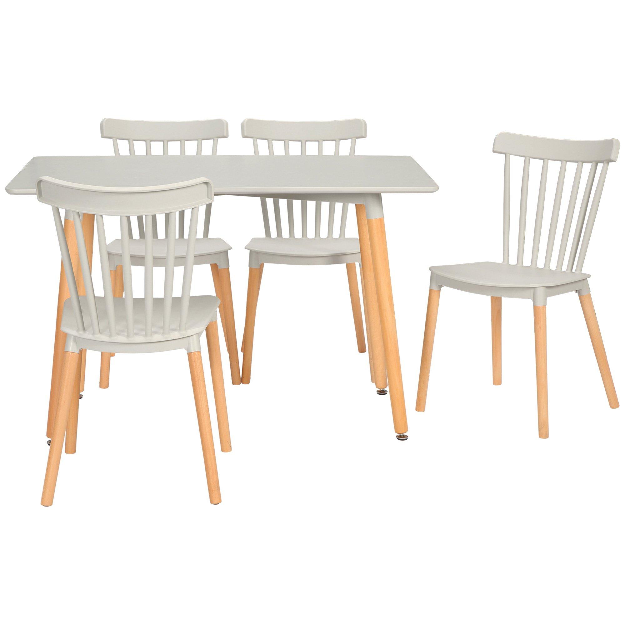 5 Piece Dining Table and Chairs Set Space Saving Dining Table 4 Chairs