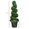 HOMCOM Set of 2 Decorative Artificial Plants Spiral Boxwood Tree for Decor thumbnail 4
