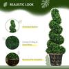 HOMCOM Set of 2 Decorative Artificial Plants Spiral Boxwood Tree for Decor thumbnail 6