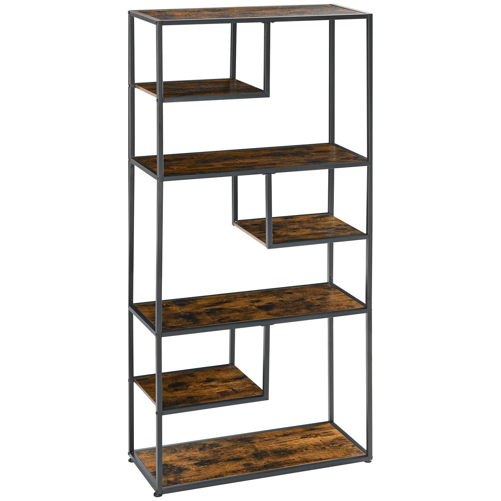 Industrial Ladder Shelf 7 Tier Bookshelf Display Rack for Living Room
