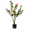 HOMCOM Decorative Artificial Plant Camellia Indoor Outdoor Potted Fake Flower thumbnail 1