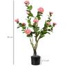 HOMCOM Decorative Artificial Plant Camellia Indoor Outdoor Potted Fake Flower thumbnail 4