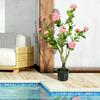 HOMCOM Decorative Artificial Plant Camellia Indoor Outdoor Potted Fake Flower thumbnail 5