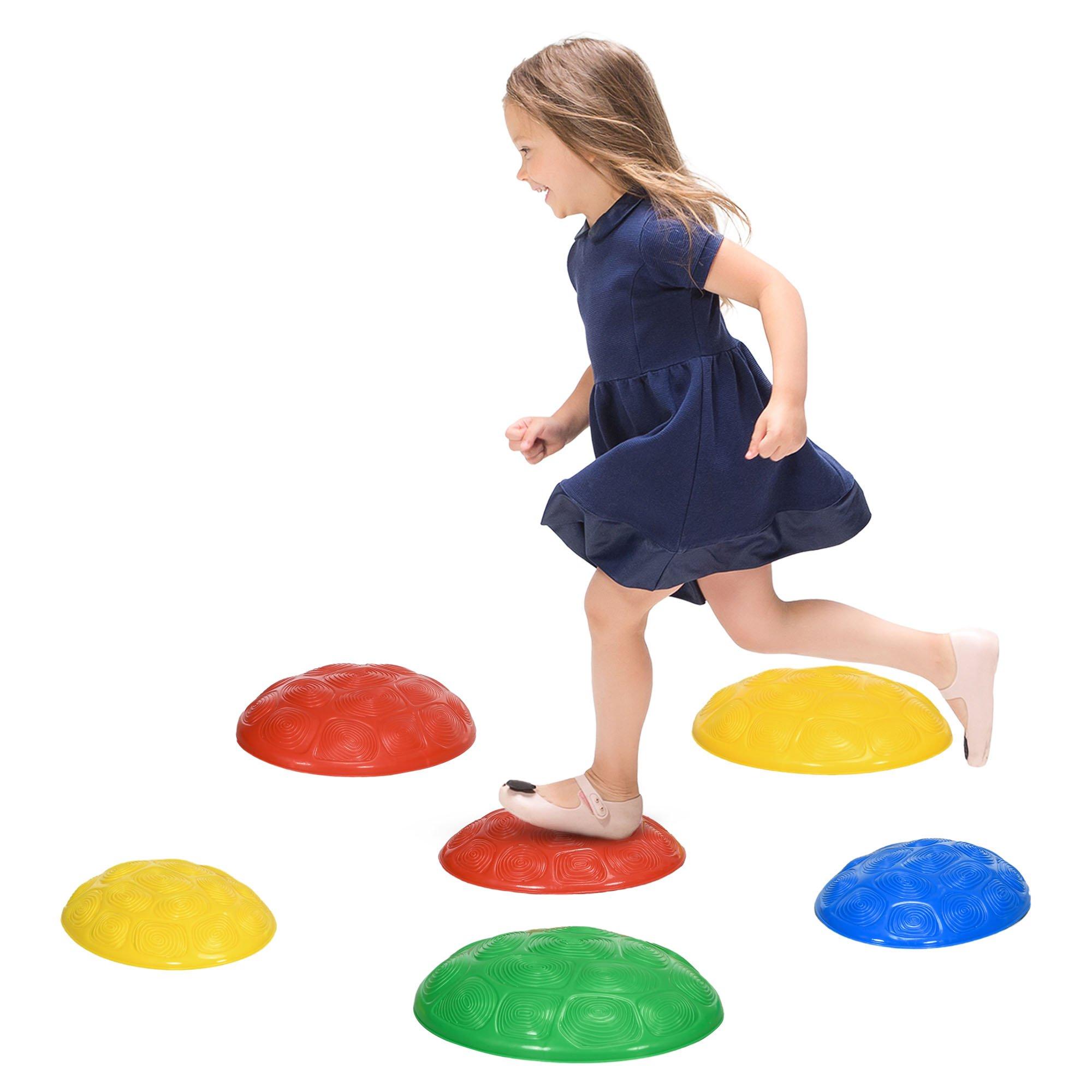 Balance River Stones with Non-Slip Mats for Ages 3-8 Years
