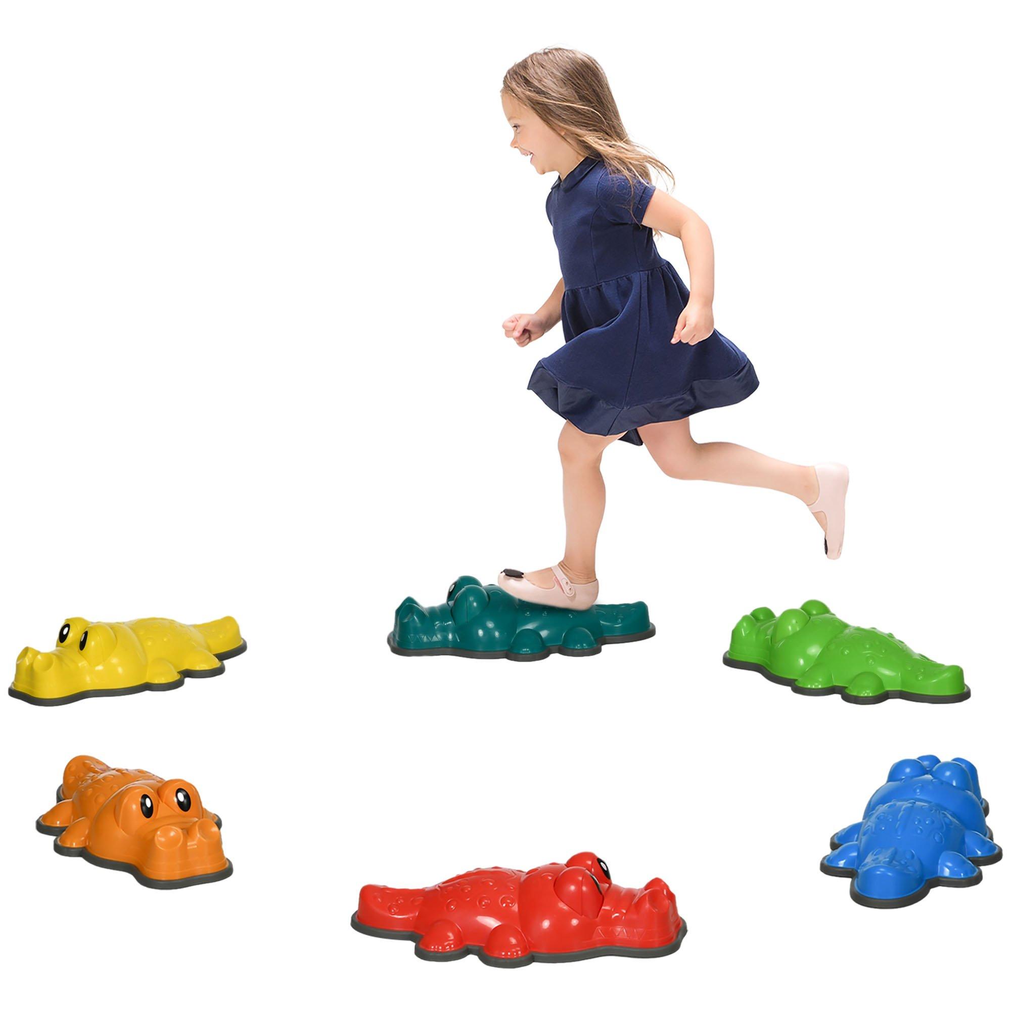 6PCs Kids Kids Stepping Stones with Anti-Slip Edge, Indoor and Outdoor