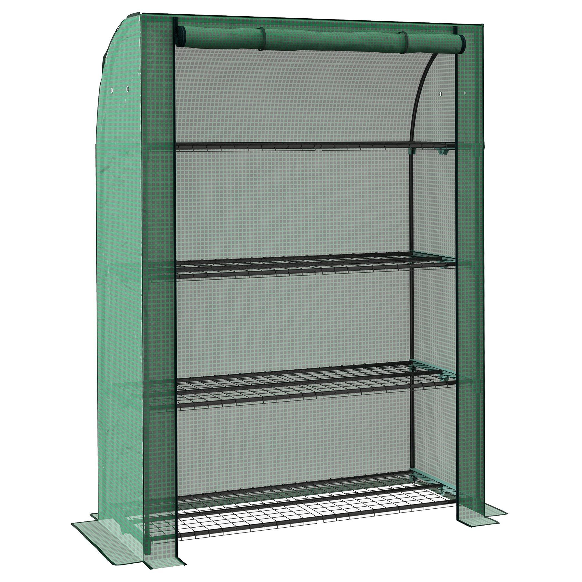 Mini Green House with 4 Tier Shelves, 170H x 120W x 50Dcm