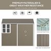 OUTSUNNY 8x6 ft Metal Garden Shed Outdoor Storage Shed with Doors Window Sloped Roof, Grey thumbnail 3