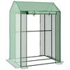 OUTSUNNY 2-Room Greenhouse with 2 Roll-up Doors and Vent Holes, 100x80x150cm thumbnail 1
