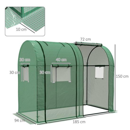 OUTSUNNY Tomato Greenhouse with 2 Roll-up Doors and 4 Mesh Windows 3