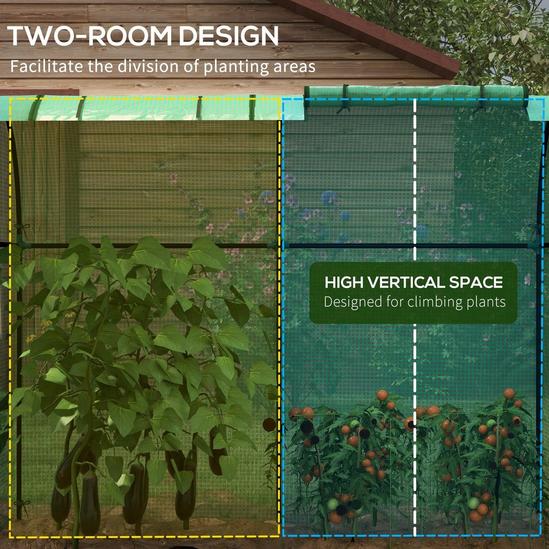 OUTSUNNY Tomato Greenhouse with 2 Roll-up Doors and 4 Mesh Windows 4