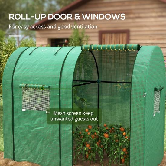 OUTSUNNY Tomato Greenhouse with 2 Roll-up Doors and 4 Mesh Windows 6