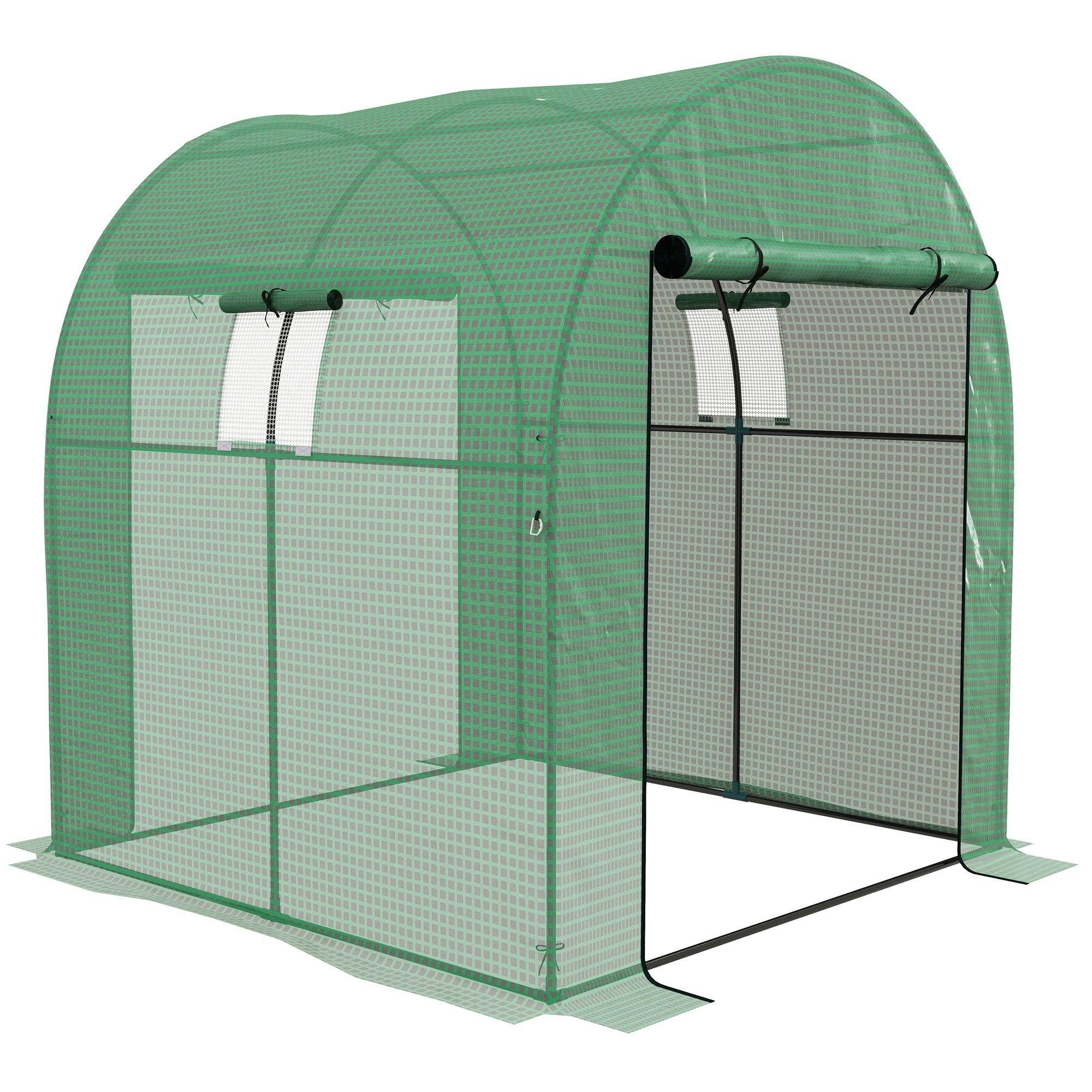 Polytunnel Greenhouse with UV-resistant PE Cover, Grow House, 1.8 x 1.8 x 2m