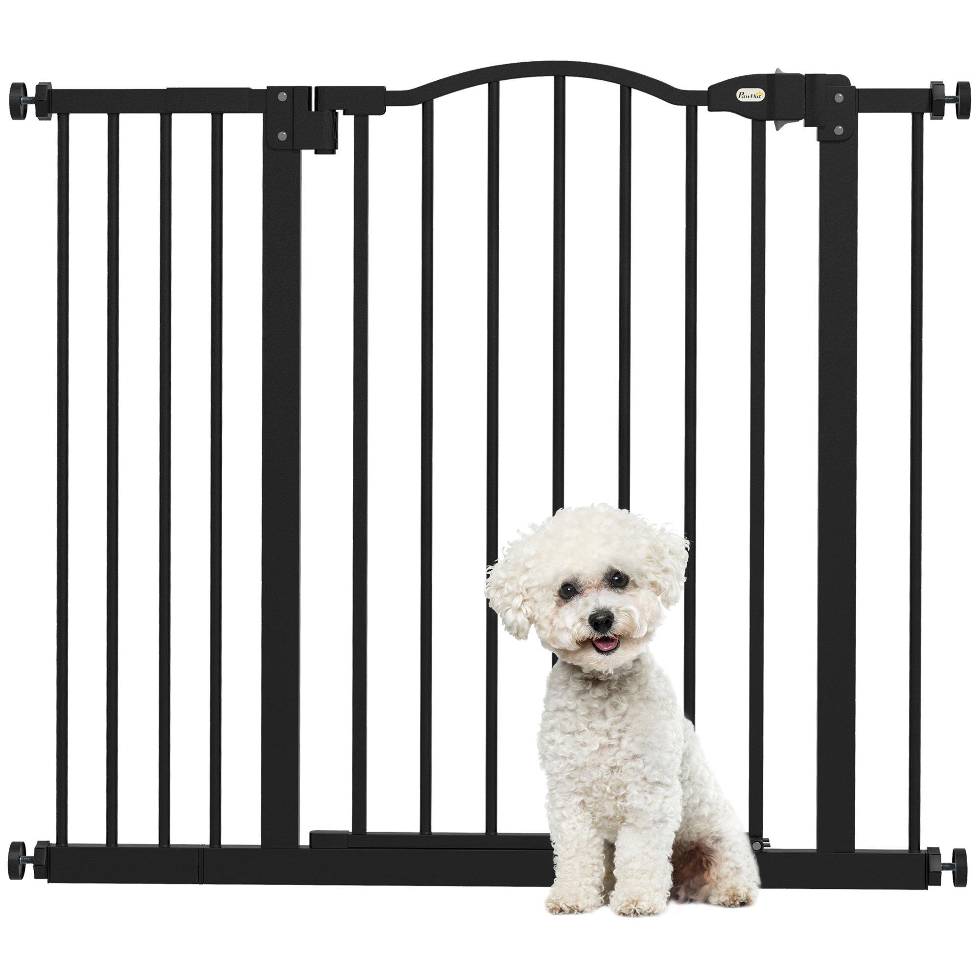 74-94cm Adjustable Metal Pet Gate Safety Barrier with Auto-Close Door