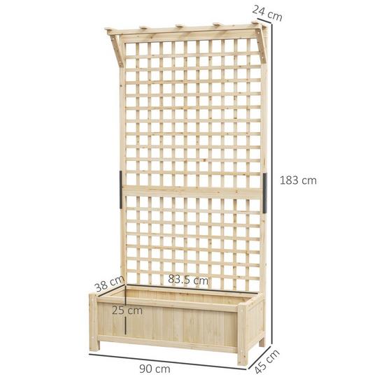 OUTSUNNY Wood Planter with Trellis for Climbing Plants Vines Planter Box 5