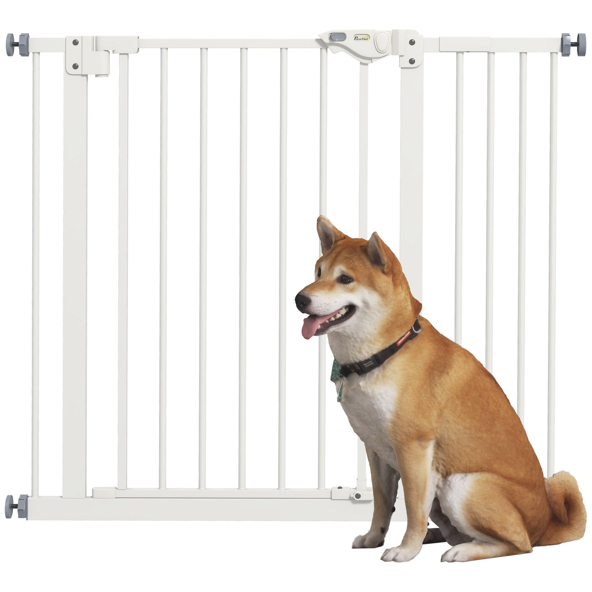 Dog Gate Stair Gate Pressure Fit Pets Barrier Auto Close for Doorway Hallway, 74-94cm Wide Adjustabl