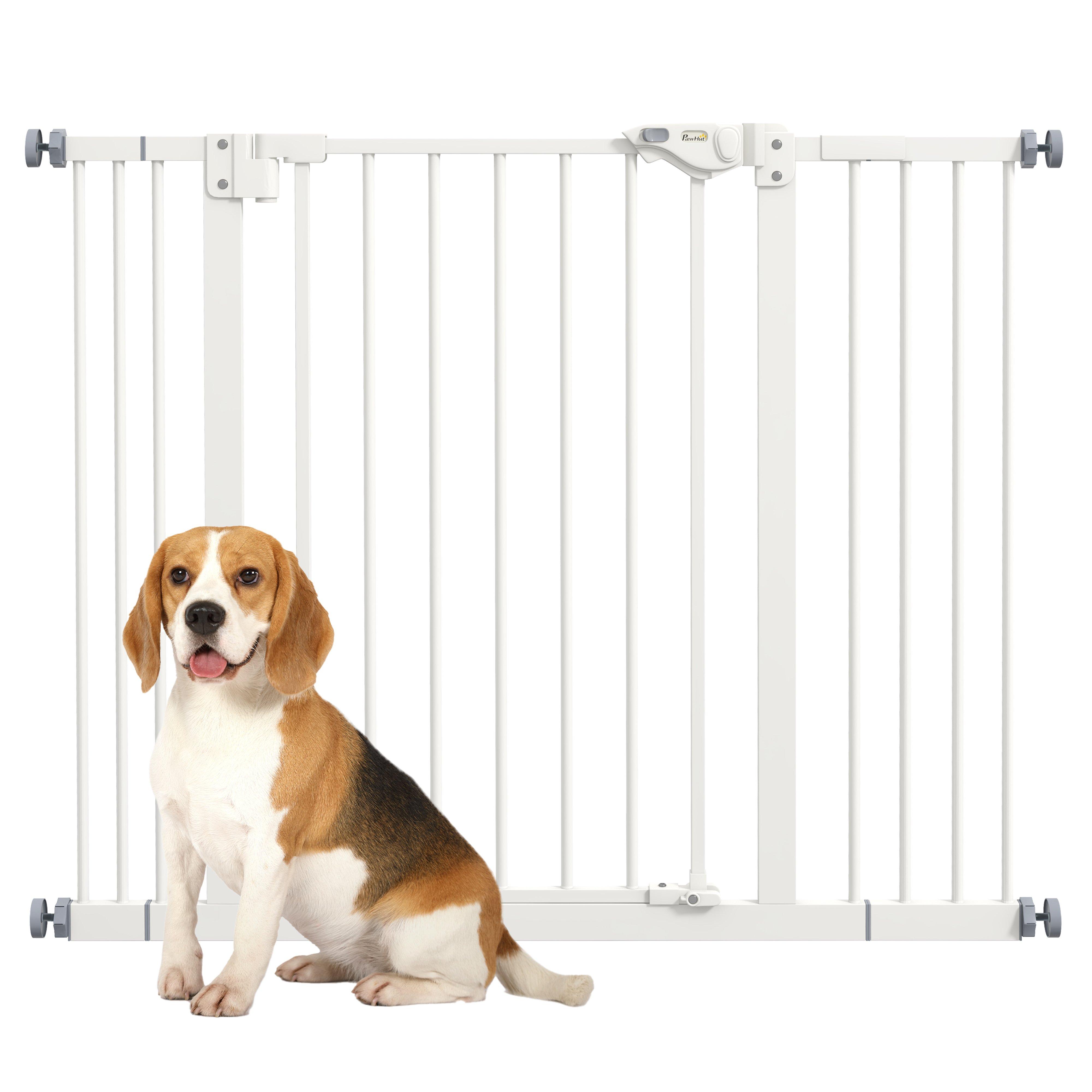 Dog Gate Stair Gate Pressure Fit Pets Barrier Auto Close for Doorway Hallway, 74-100cm Wide Adjustab