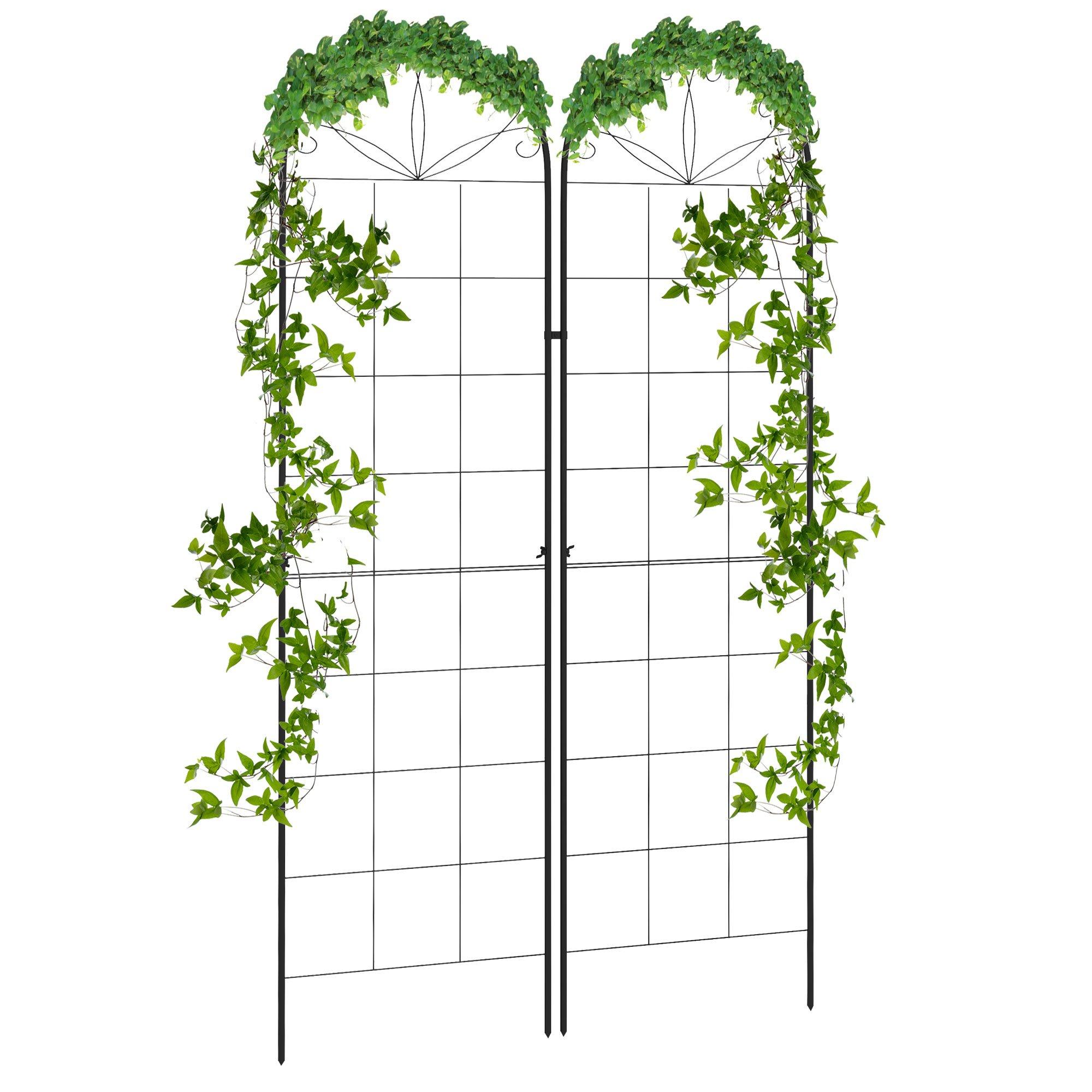 Grid Design Set of 2 Metal Trellis for Climbing Plants
